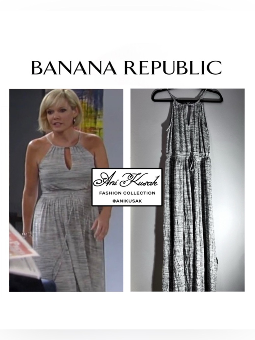 Banana Republic Heathered Goddess Halter Maxi Dress ASO Ava Jerome